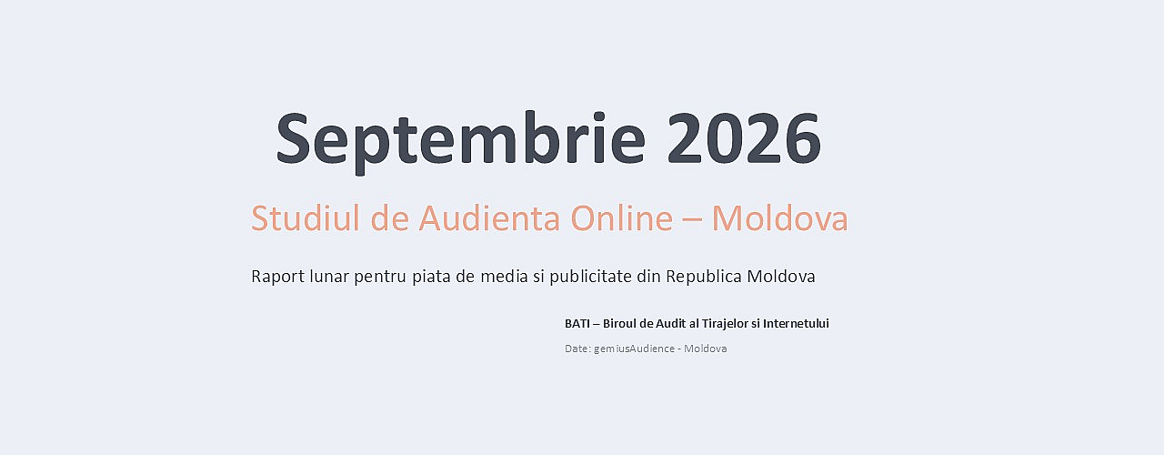BATI/GEMIUS: Audienta Online: Septembrie 2026